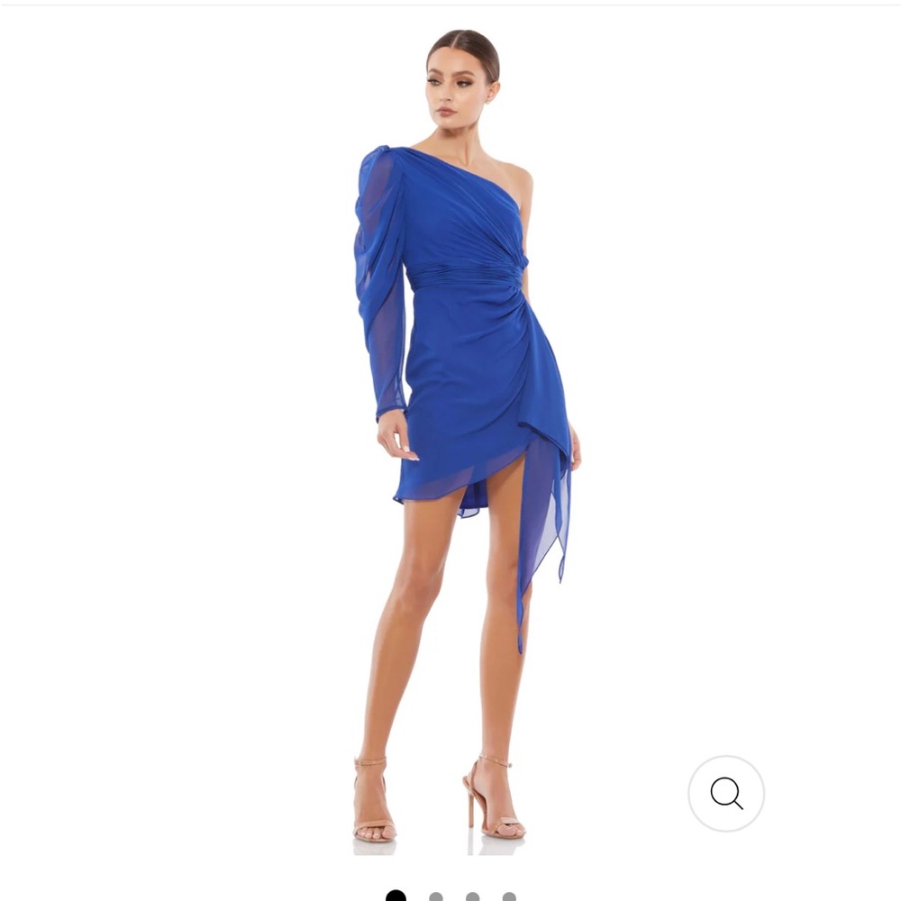 Mac Duggal Blue One-Shoulder Dress